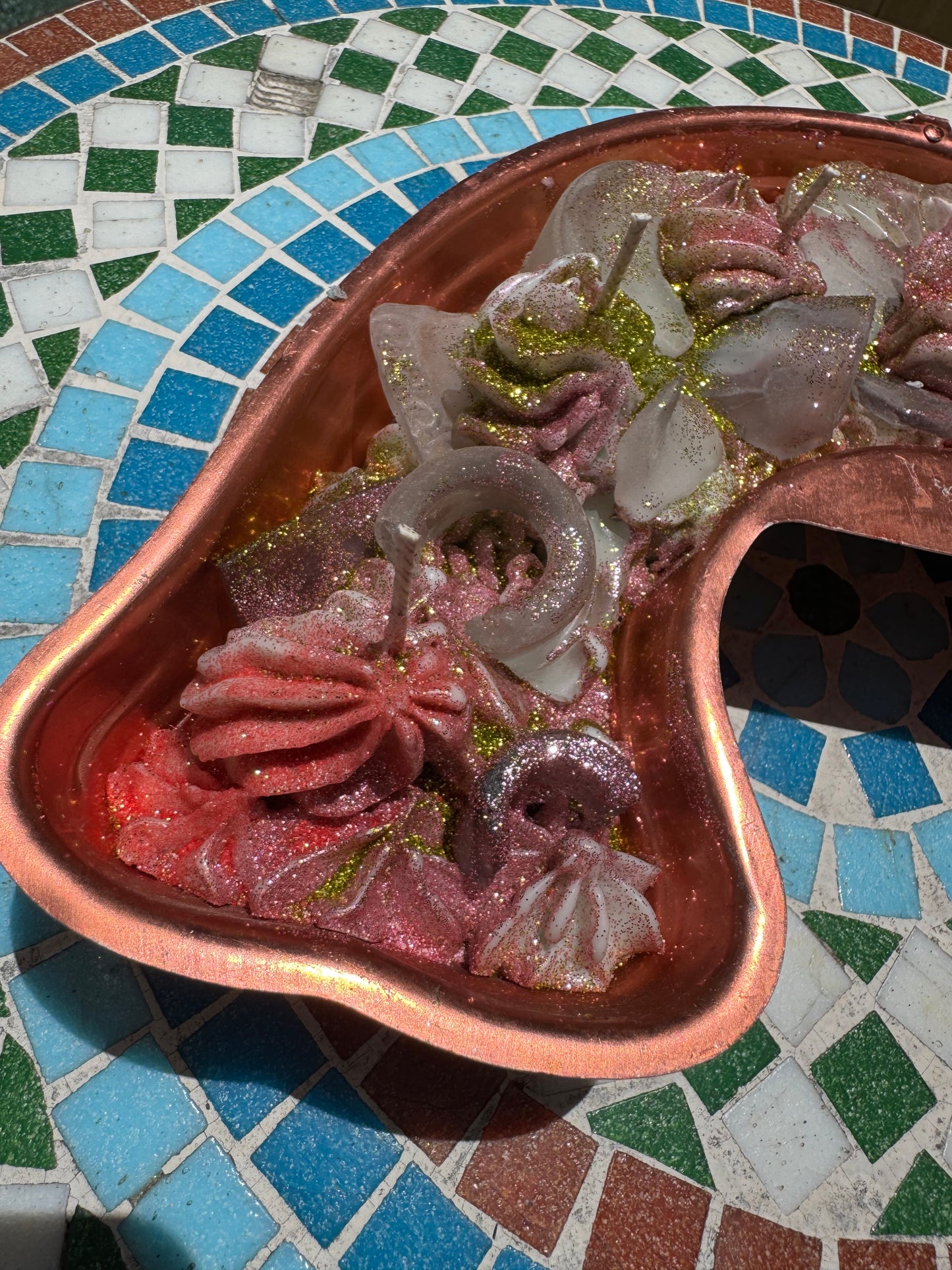 Purple Seaglass Paradise- German Swirl Eye- Beach Sage Mint base with Plum Punch Whip