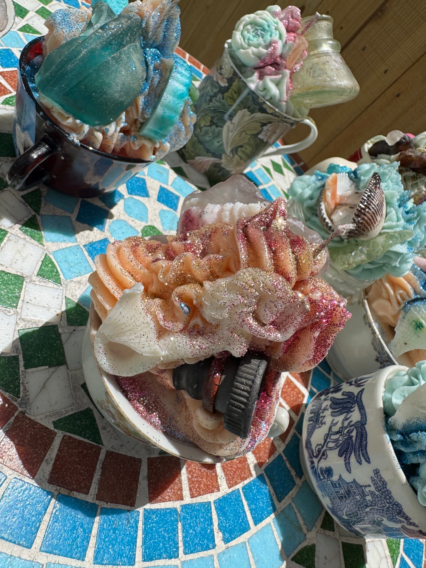 XXL PURPLE SEAGLASS & Stopper- Peach Mojito