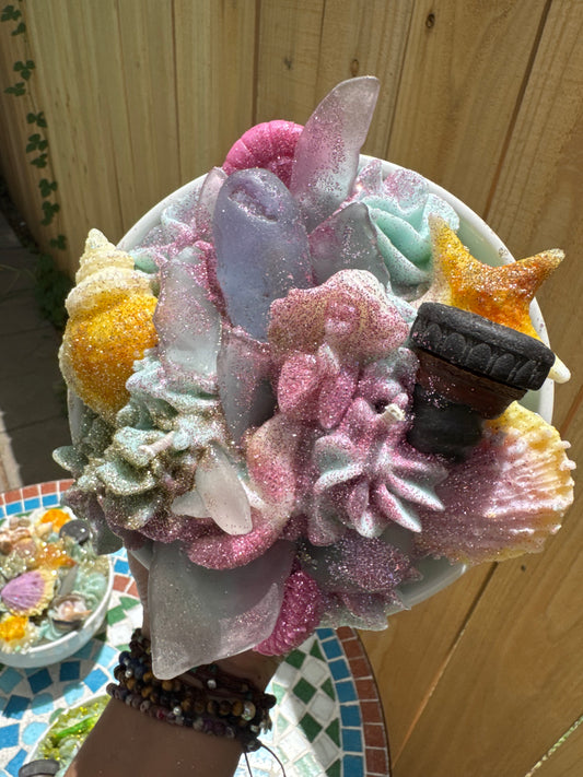 XXL Russian Neodymium Seaglass & Purple Seaglass Medley- Seawall Breeze (Coconut Pineapple Seasalt)