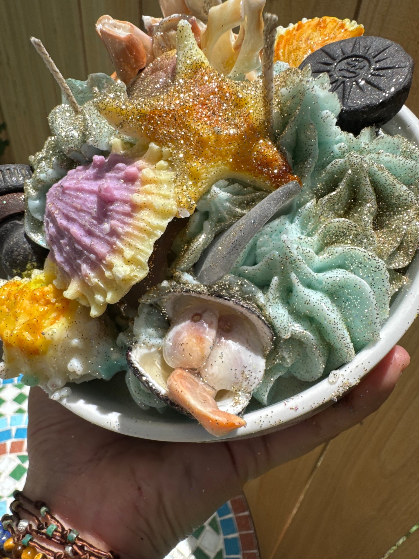 @shellyscreations_tpa Hermit Crab & Clam & Vulcanite Stoppers - Seawall Breeze (Coconut Pineapple Seasalt)