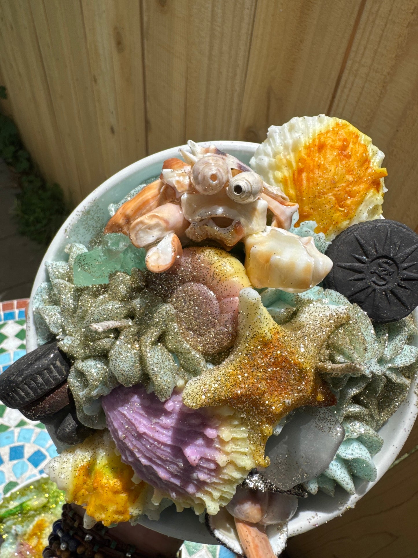 @shellyscreations_tpa Hermit Crab & Clam & Vulcanite Stoppers - Seawall Breeze (Coconut Pineapple Seasalt)