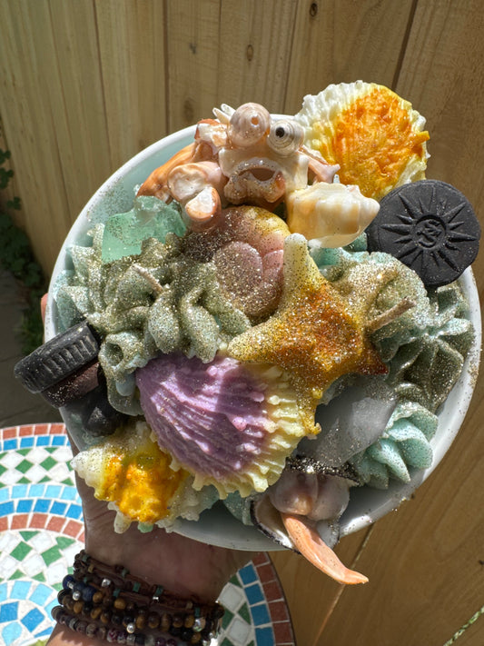 @shellyscreations_tpa Hermit Crab & Clam & Vulcanite Stoppers - Seawall Breeze (Coconut Pineapple Seasalt)