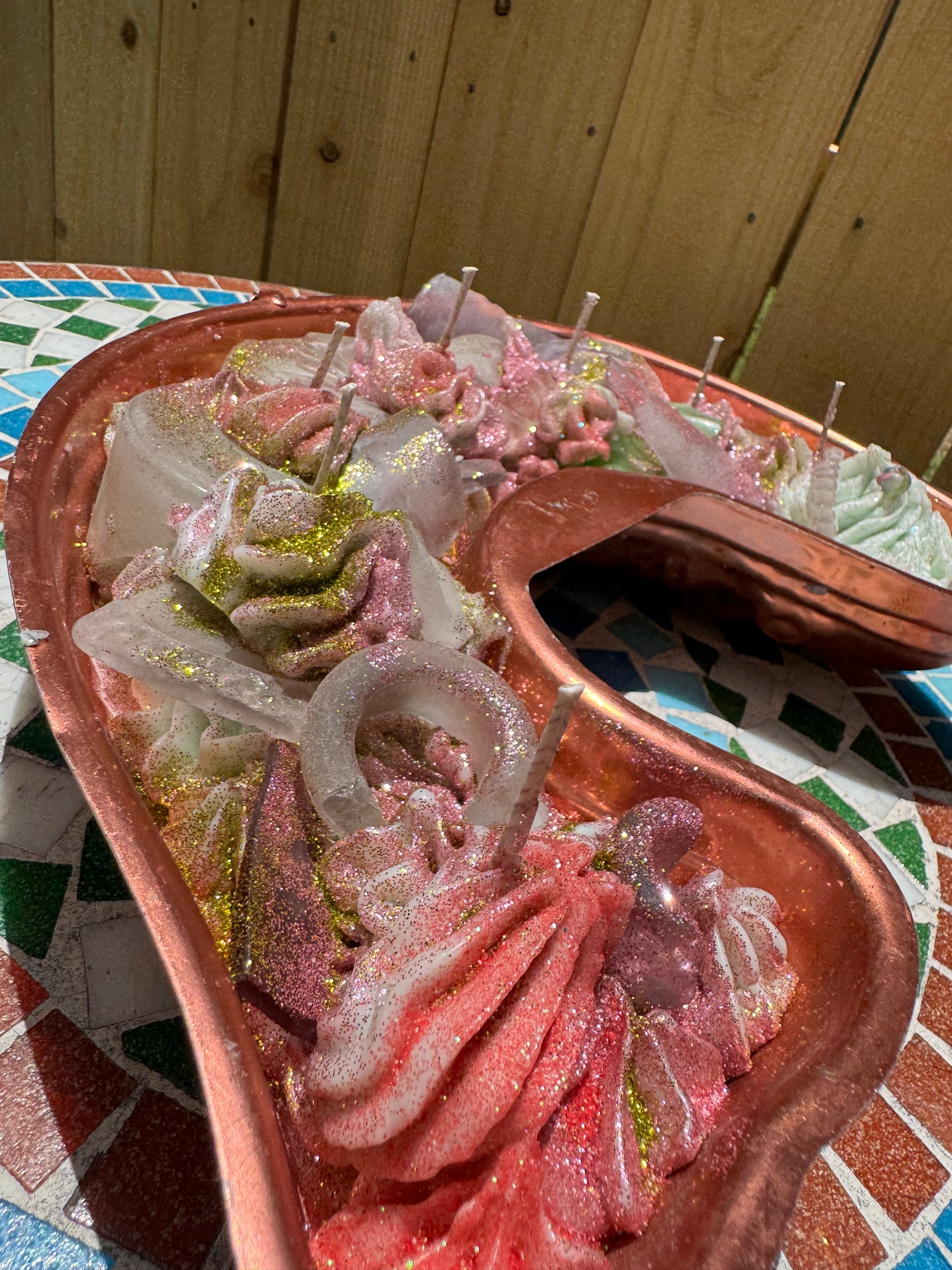 Purple Seaglass Paradise- German Swirl Eye- Beach Sage Mint base with Plum Punch Whip