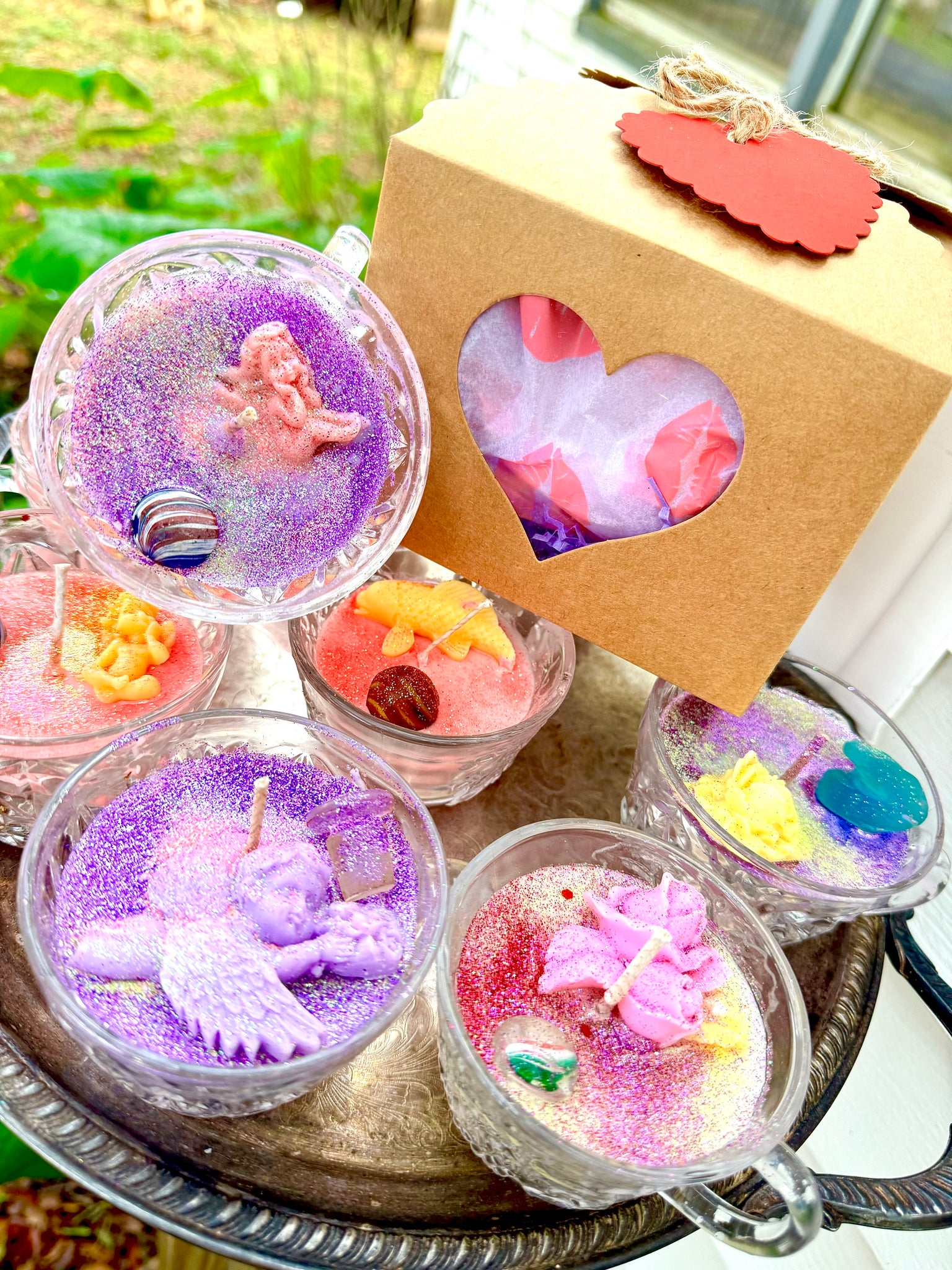 VALENTINES CUPS & GIFT BOX- RARE Treasures (perfume stoppers, swirls, –  Texas Beach Combing